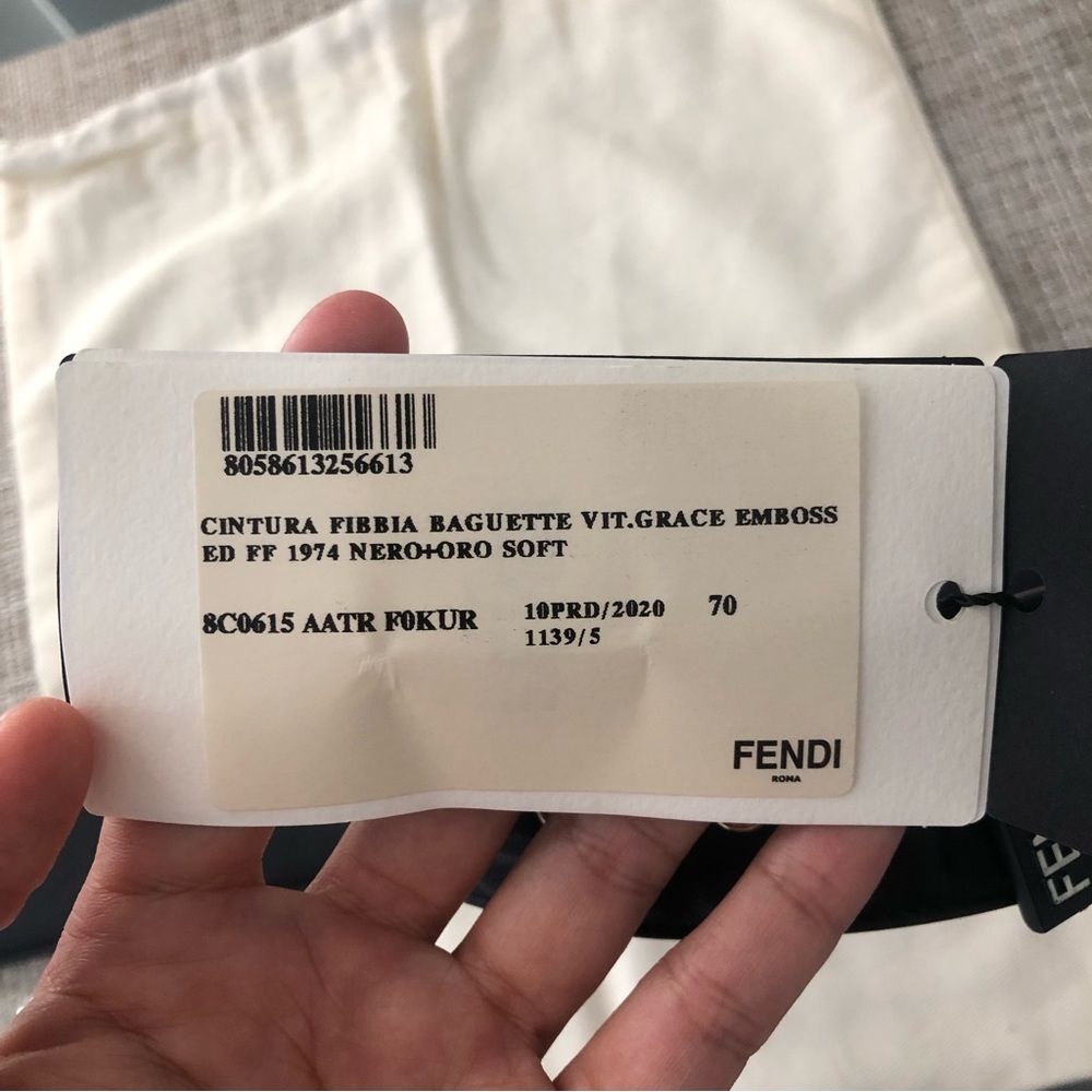 Fendi embossed leather belt black size 70 brand new - Picture 14 of 16
